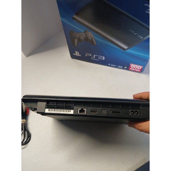 Sony PlayStation 3 PS3 Super Slim 500GB (CECH-4201C) w/ Controller & Cables - Picture 7 of 11